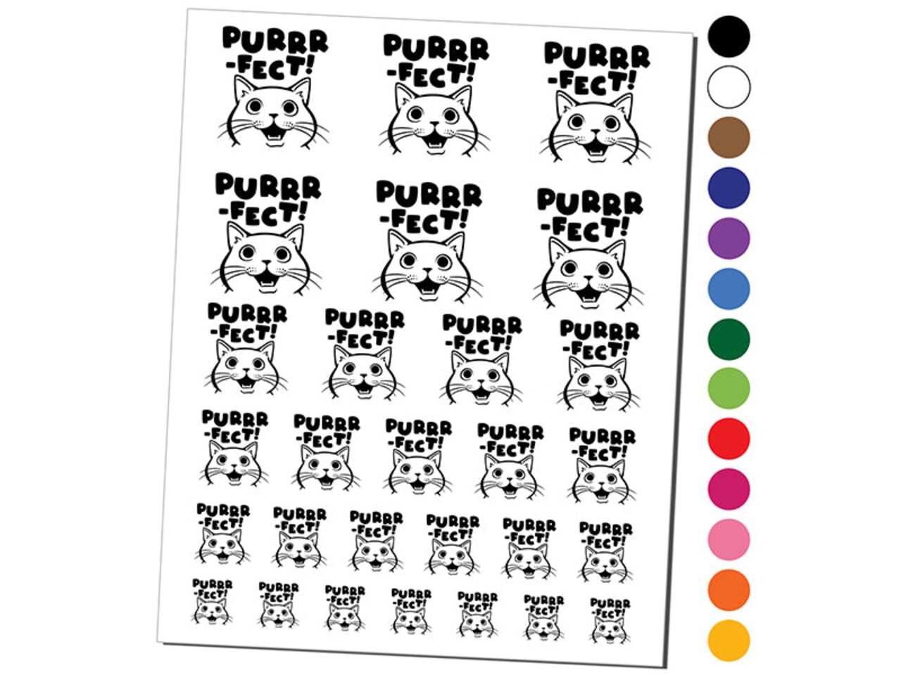 Purrrfect Perfect Cat Temporary Tattoo Water Resistant Fake Body Art Set Collection